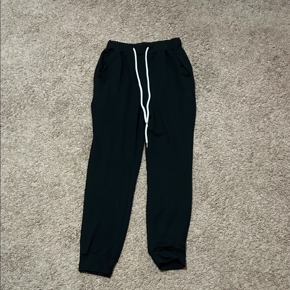 SHEIN Black Jogger Pants with White Drawstring